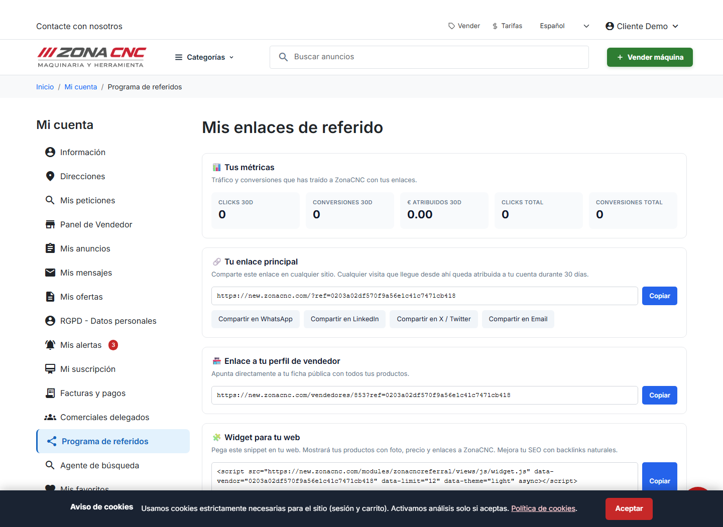 Programa de referidos